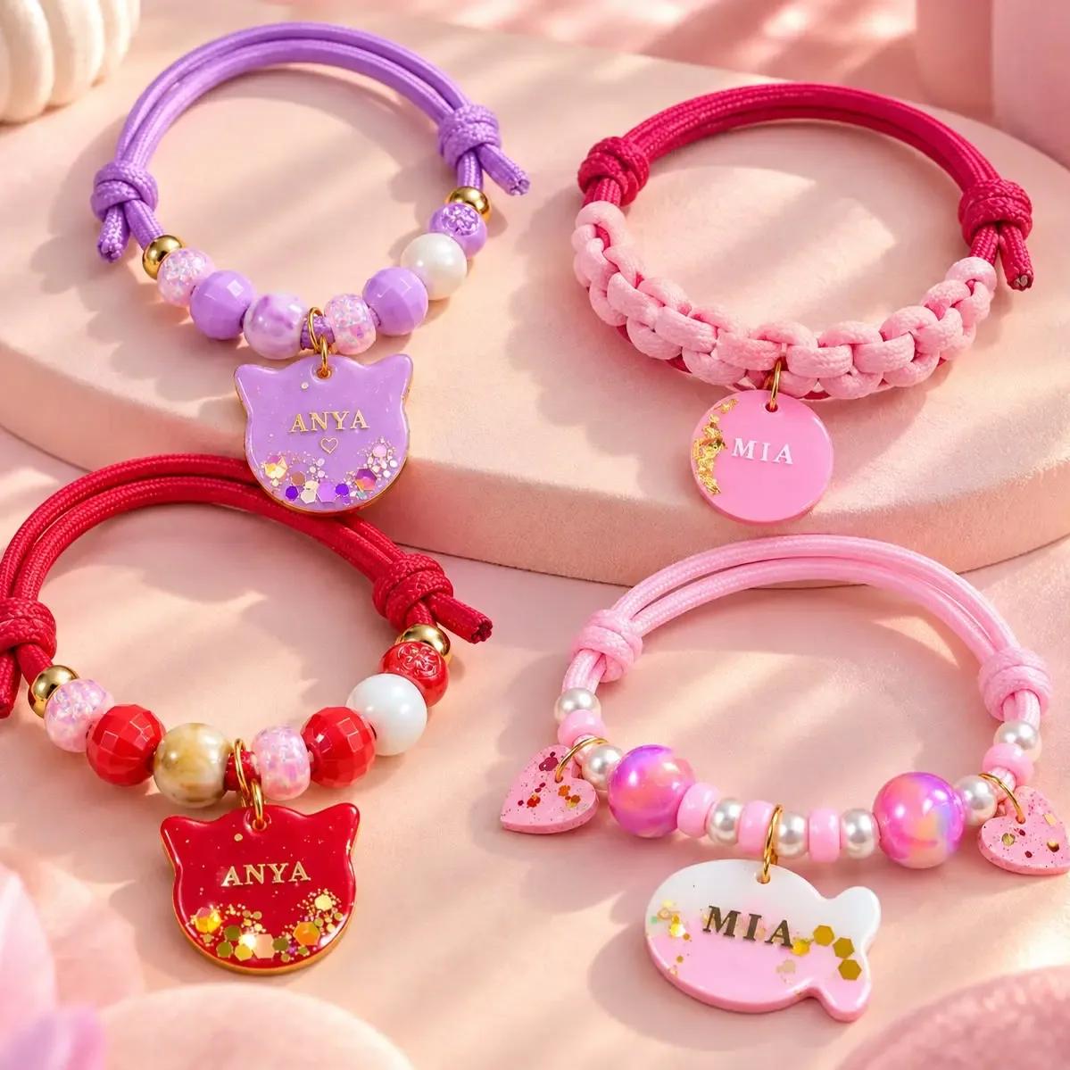 Collar Cuentas y placa